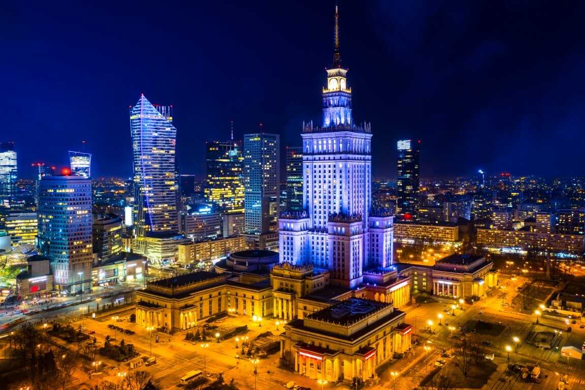 Picture over Warsaw skyline